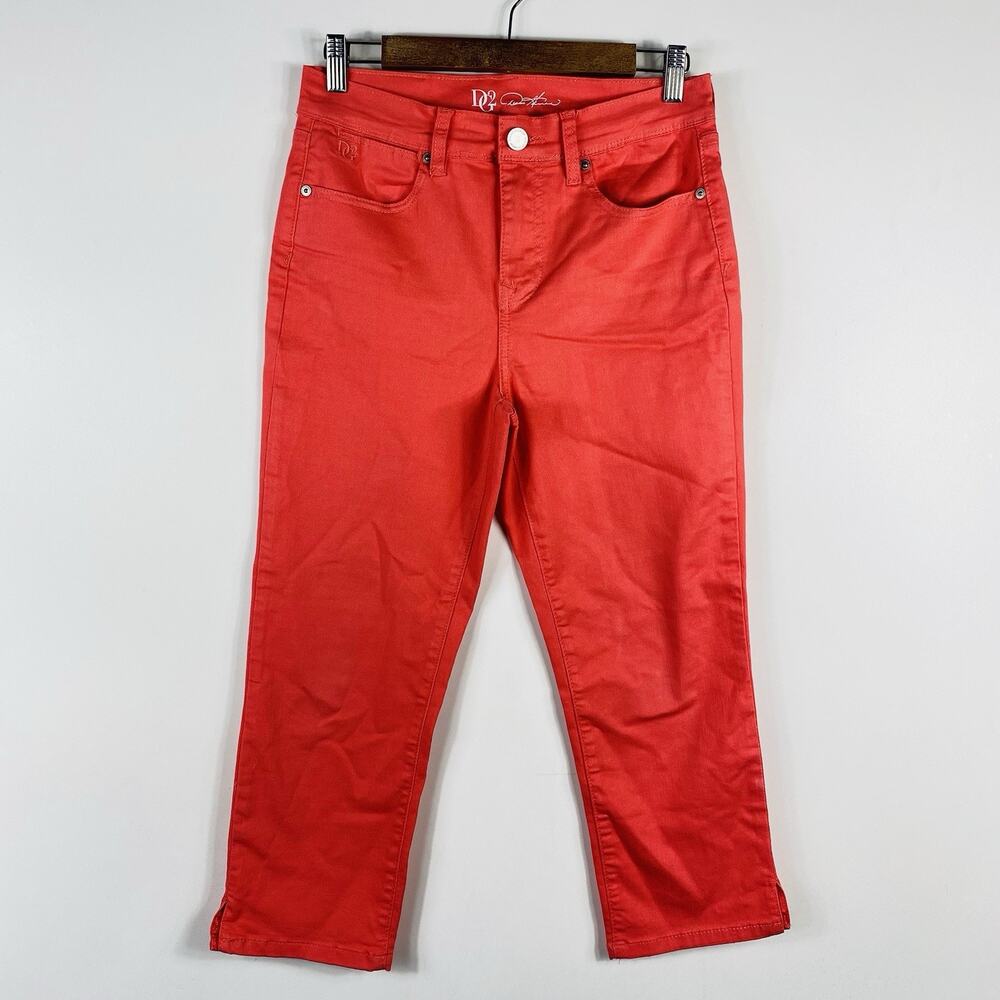 Diane Gilman Crop Jeans 6 Petite Coral Coolmax Stretch Denim Essential Jeans